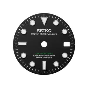 Dial-GMT-II-Black-Green Text-NH34